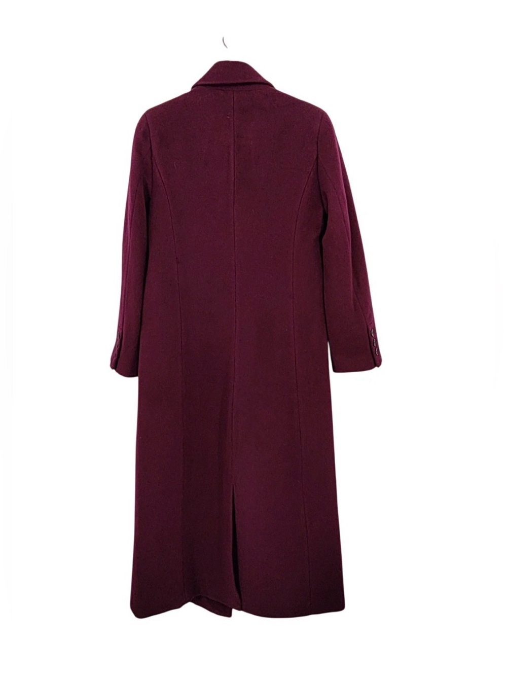 NWT Quince Women’s S Wool Cashmere Tailored Long Coat Burgundy - Picture 4 of 11